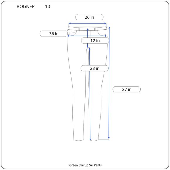 BOGNER Green Stirrup Ski Pants in Size 26" - Picture 6 of 6
